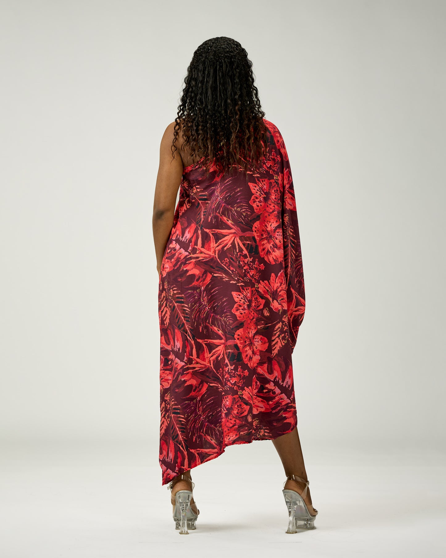 ADRIANA ONE SHOULDER KAFTAN MIDI