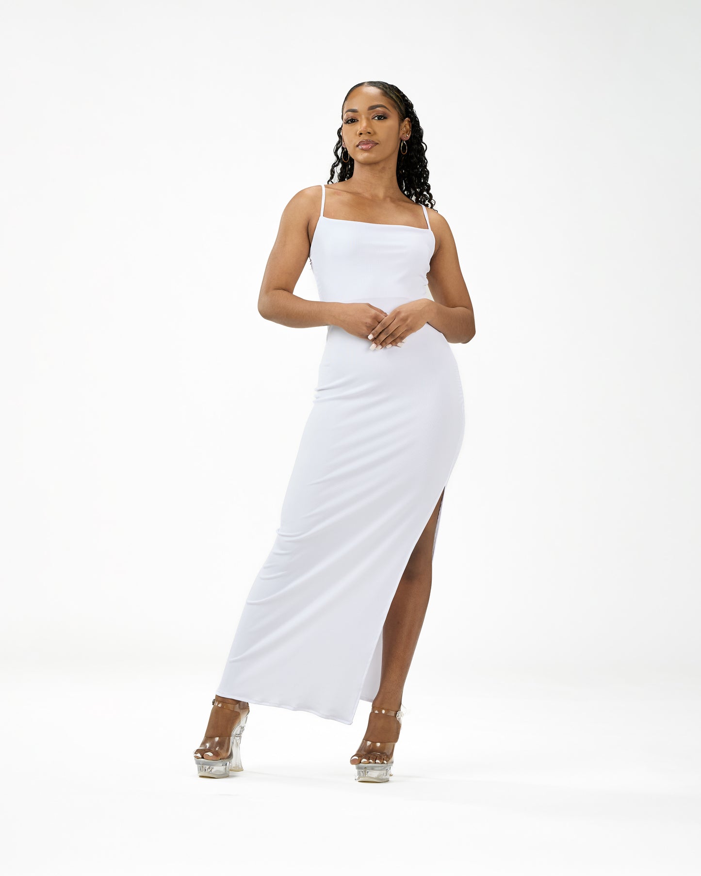 MARIA MAXI RIBBED WHITE