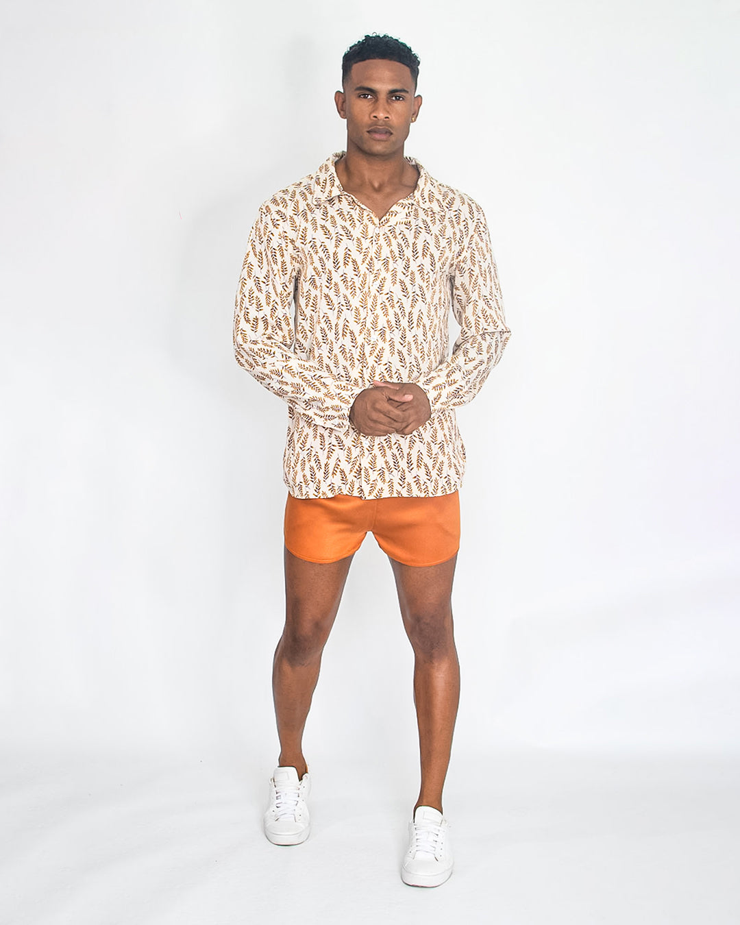 MENS LONG SLEEVE SHIRT PP-023 _ MENS SHORTS PP-032 FRONT 1