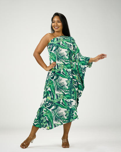 ADRIANA ONE SHOULDER KAFTAN MIDI