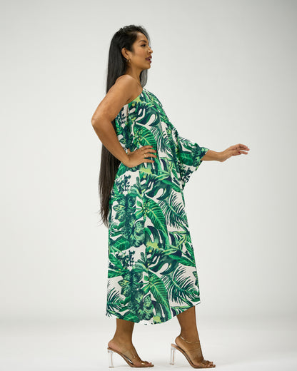 ADRIANA ONE SHOULDER KAFTAN MIDI