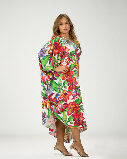 ADRIANA ONE SHOULDER KAFTAN MIDI