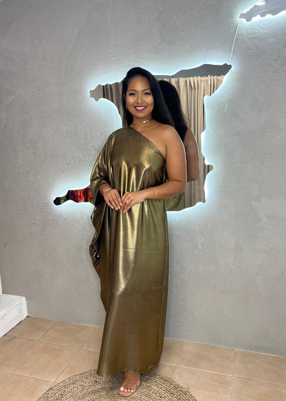 ADRIANA ONE SHOULDER KAFTAN MAXI