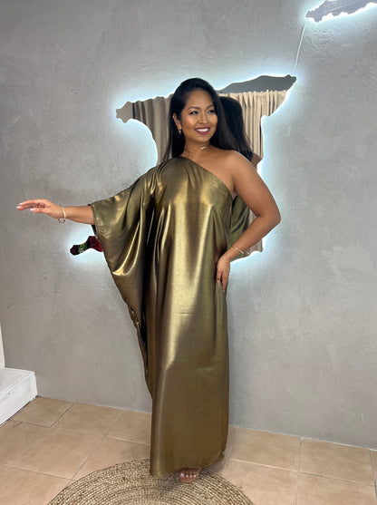 ADRIANA ONE SHOULDER KAFTAN MAXI