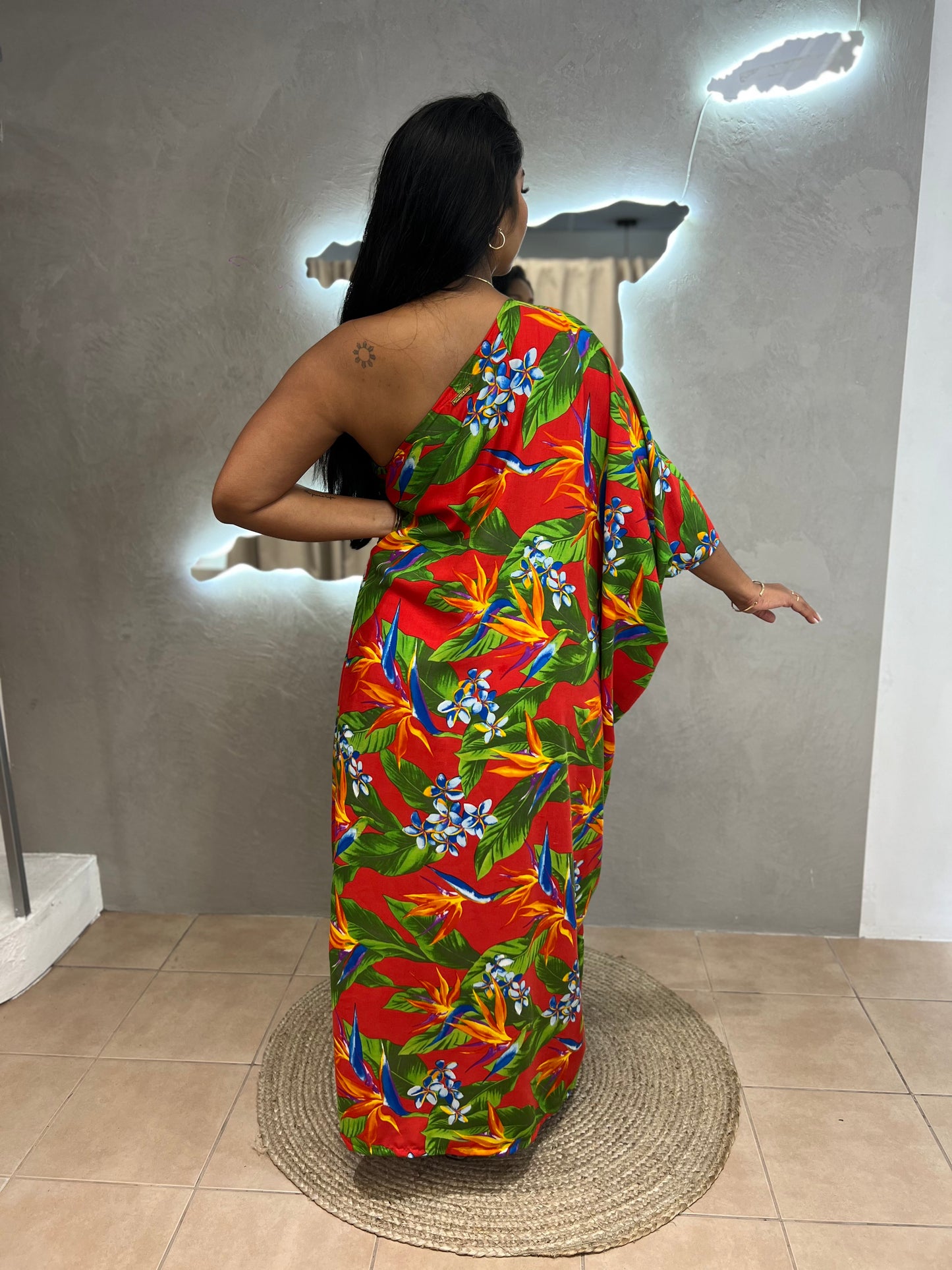 ADRIANA ONE SHOULDER KAFTAN MAXI