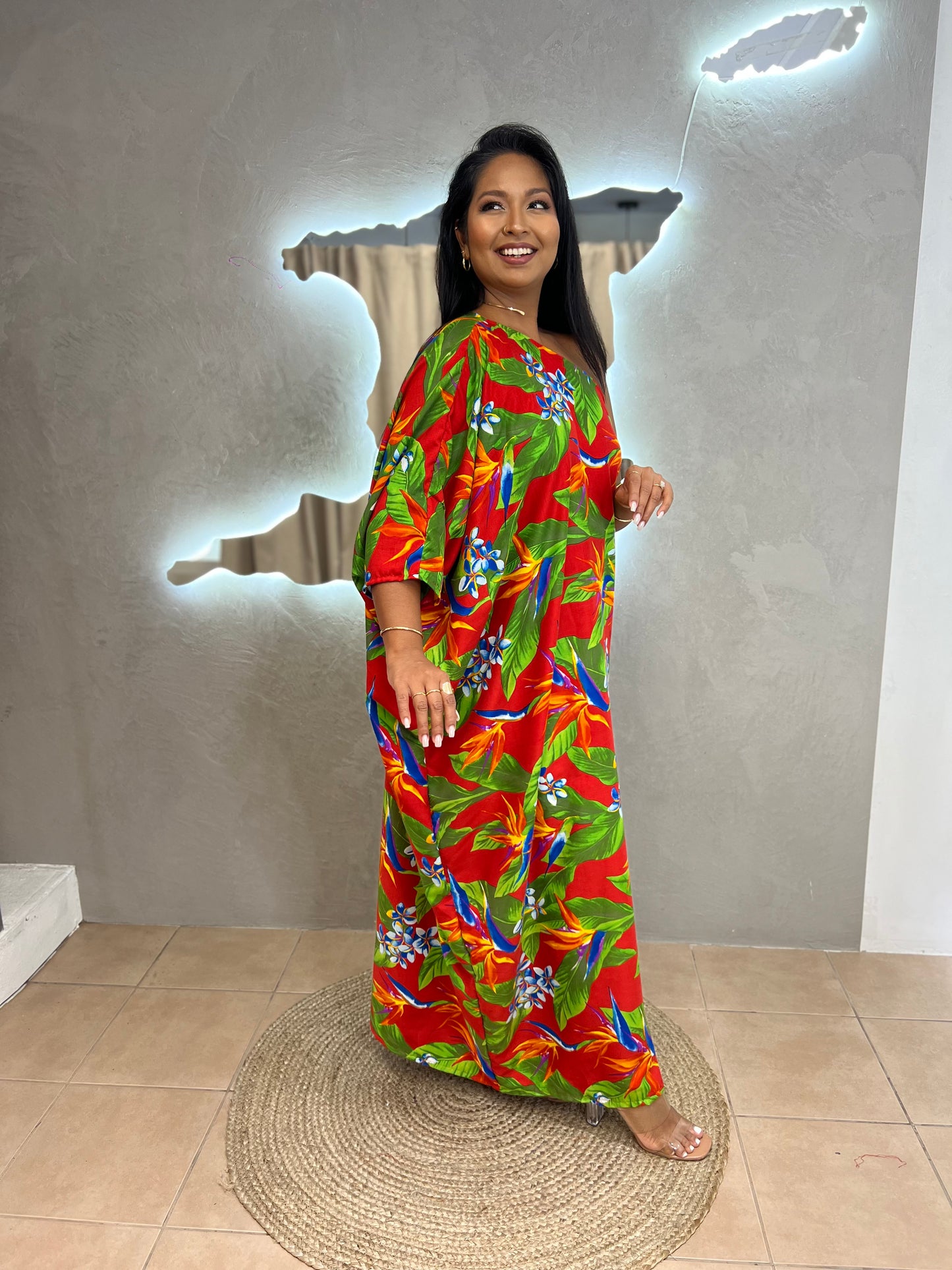 ADRIANA ONE SHOULDER KAFTAN MAXI