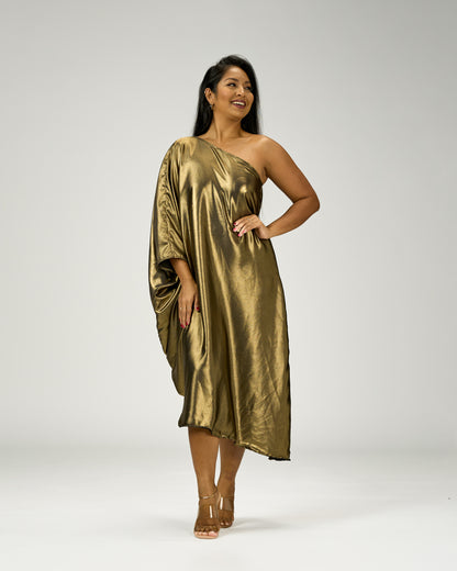 ADRIANA ONE SHOULDER KAFTAN MIDI