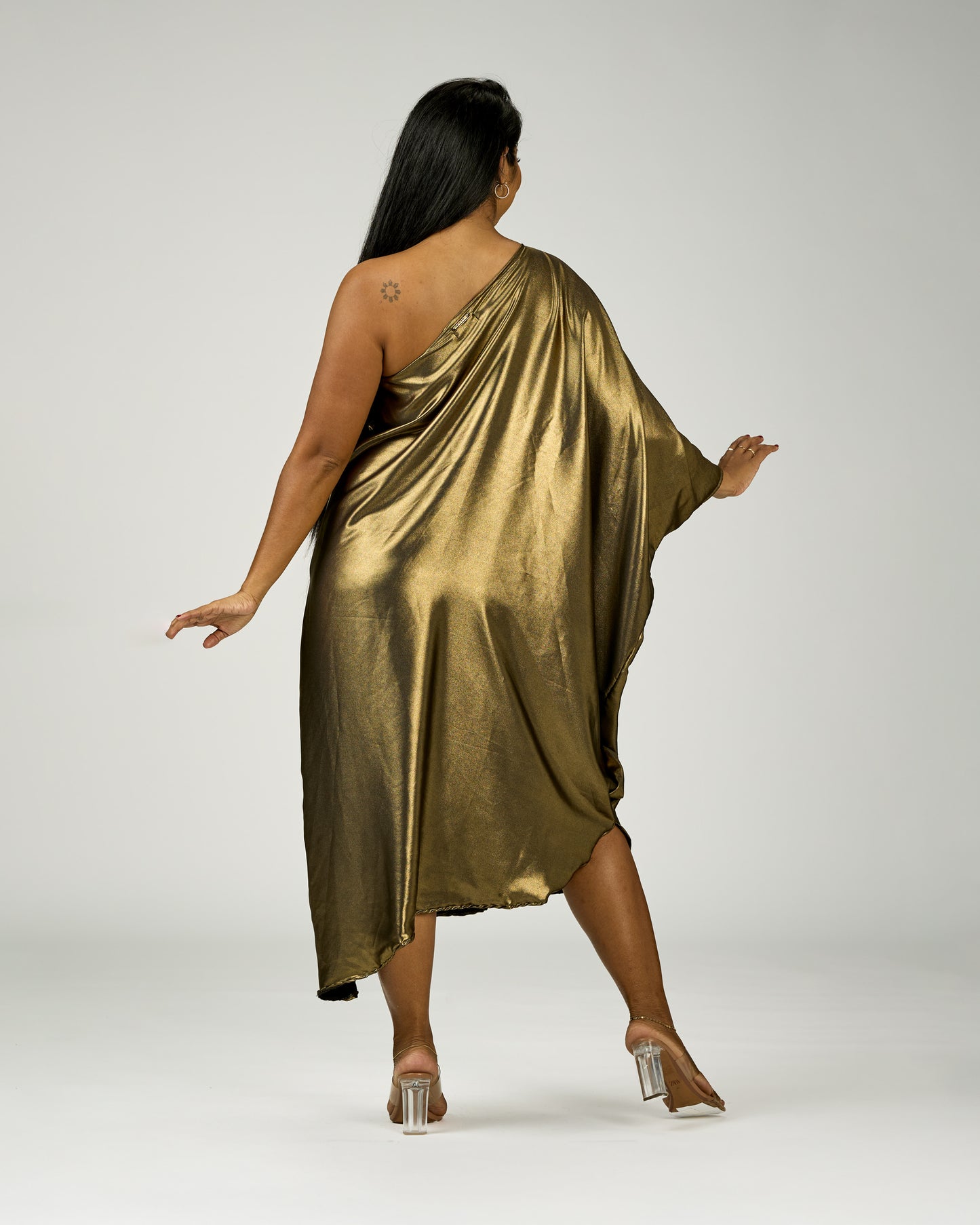 ADRIANA ONE SHOULDER KAFTAN MIDI