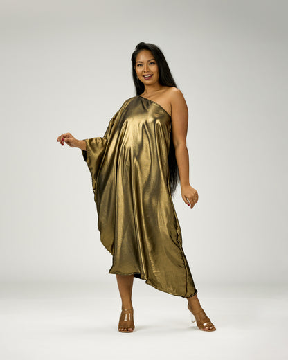 ADRIANA ONE SHOULDER KAFTAN MIDI
