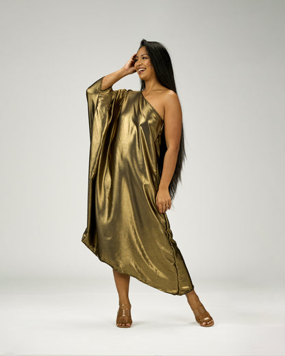 ADRIANA ONE SHOULDER KAFTAN MIDI