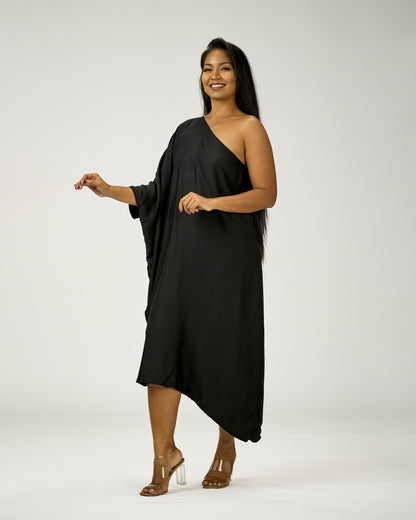 ADRIANA ONE SHOULDER KAFTAN MIDI