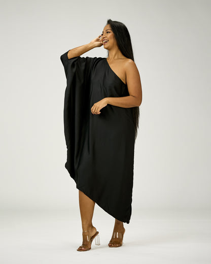 ADRIANA ONE SHOULDER KAFTAN MIDI