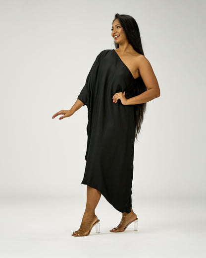 ADRIANA ONE SHOULDER KAFTAN MIDI