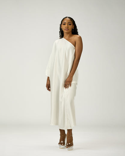 ADRIANA ONE SHOULDER KAFTAN MIDI