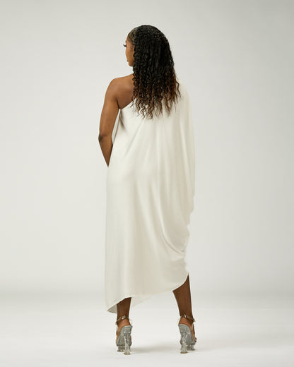 ADRIANA ONE SHOULDER KAFTAN MIDI