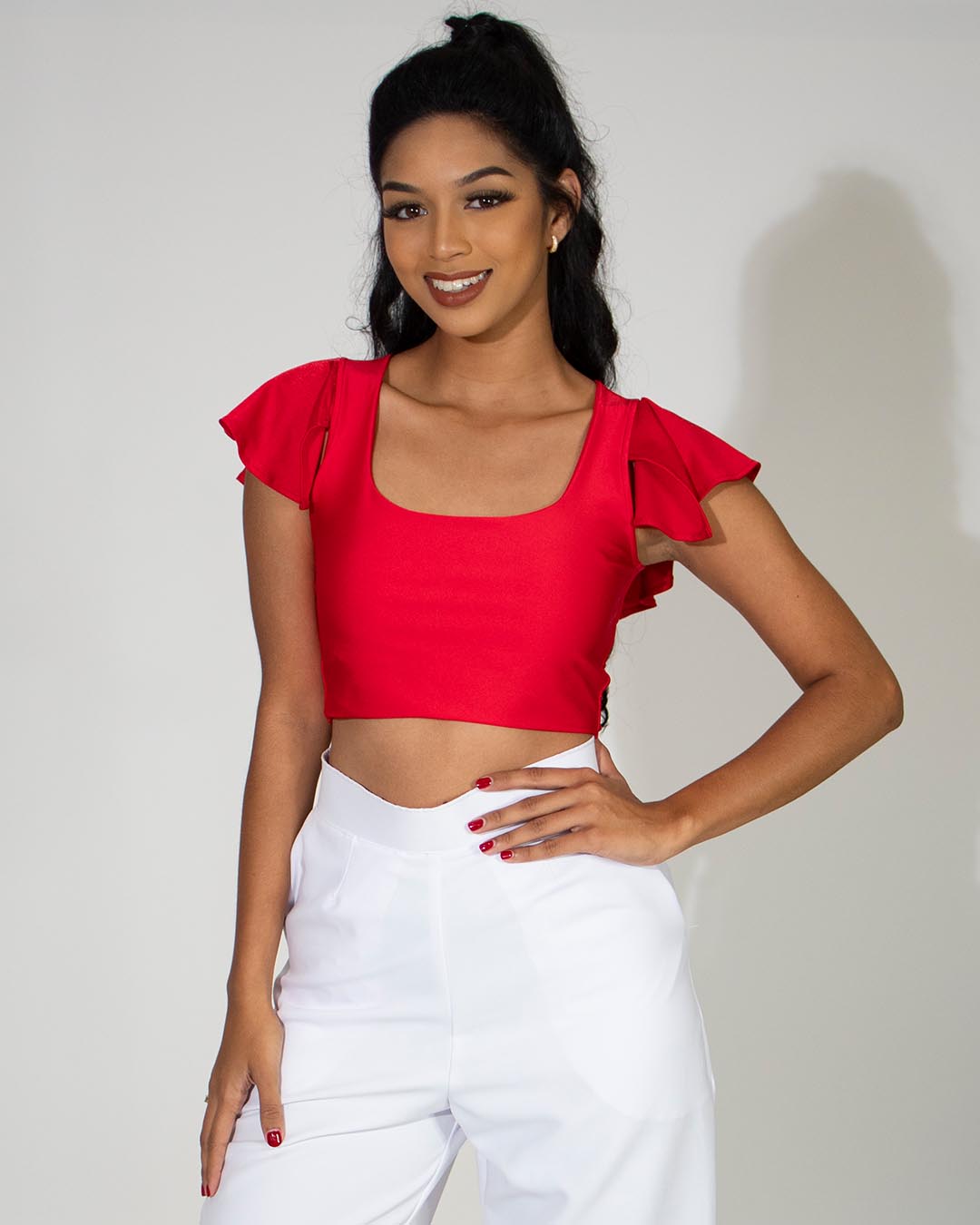 CINDY RUFFLES TOMATO RED