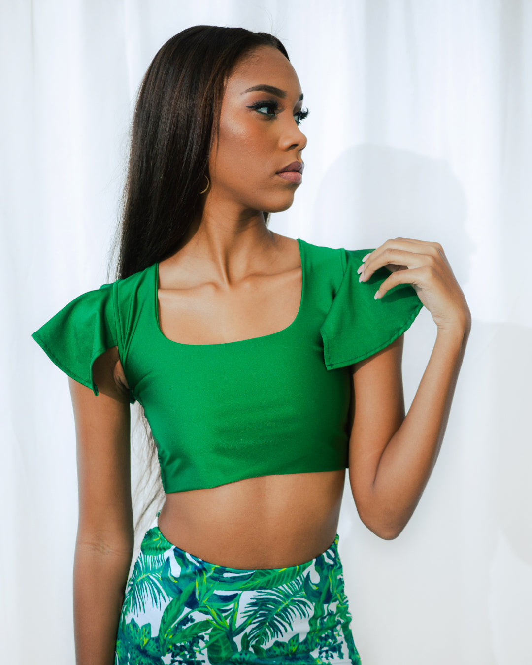 Cindy Crop Top Ruffles Emerald SPU-013 X Sevilla Skirt SLP-003 3 jpg copy