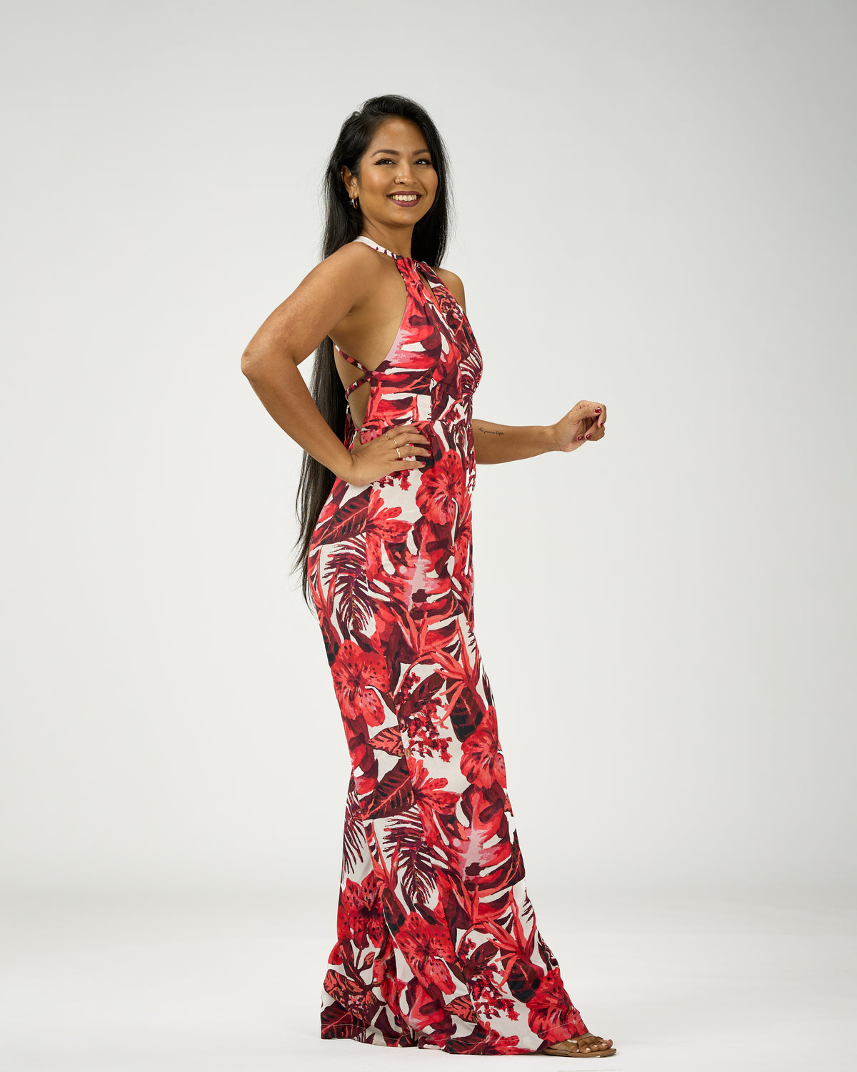 GABRIELA WIDE LEG JUMPSUIT (OPEN BACK)