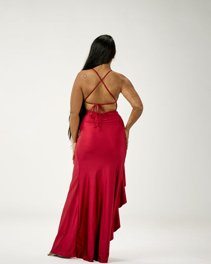 KINGSTON MAXI RUFFLES DRESS