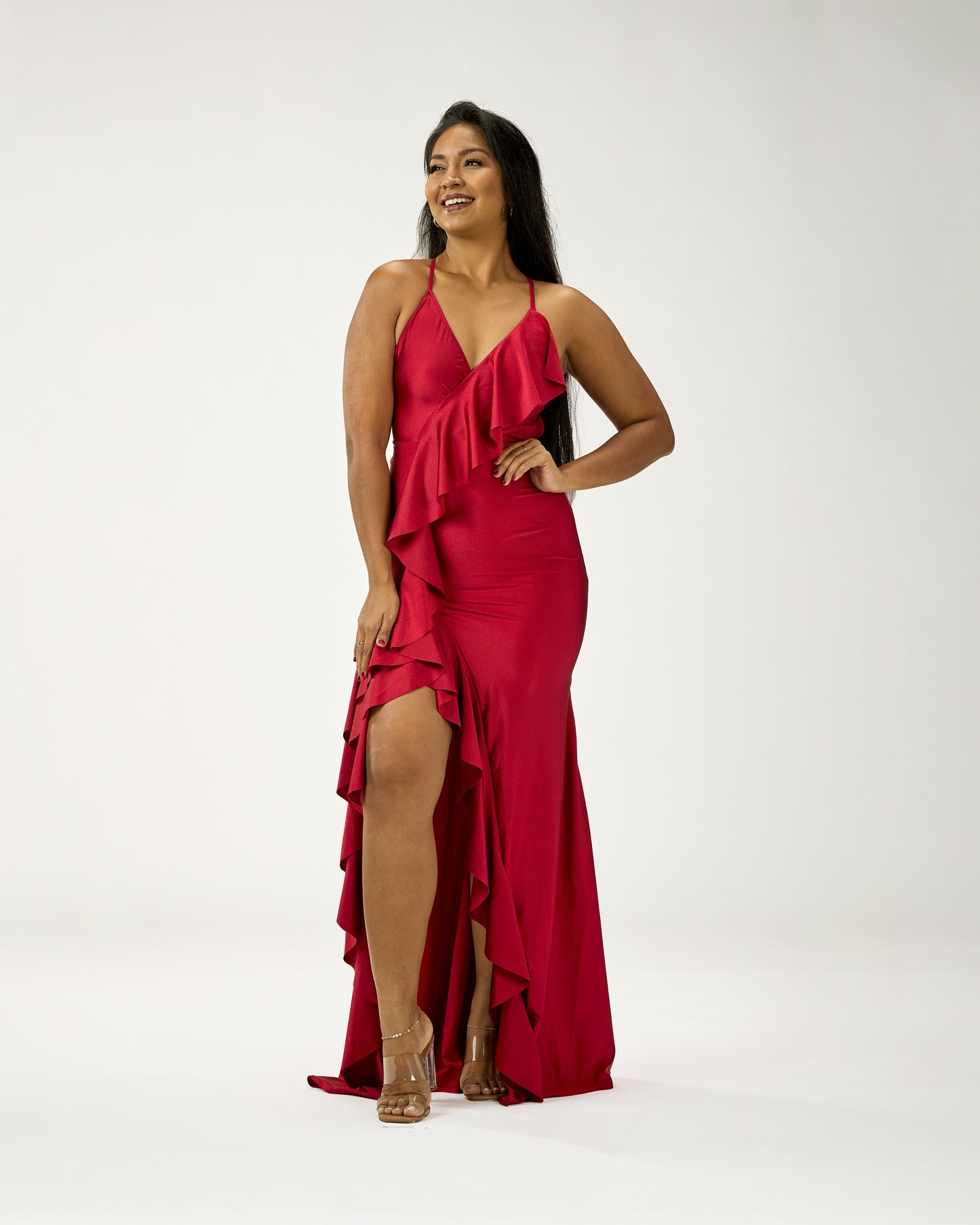 KINGSTON MAXI RUFFLES DRESS