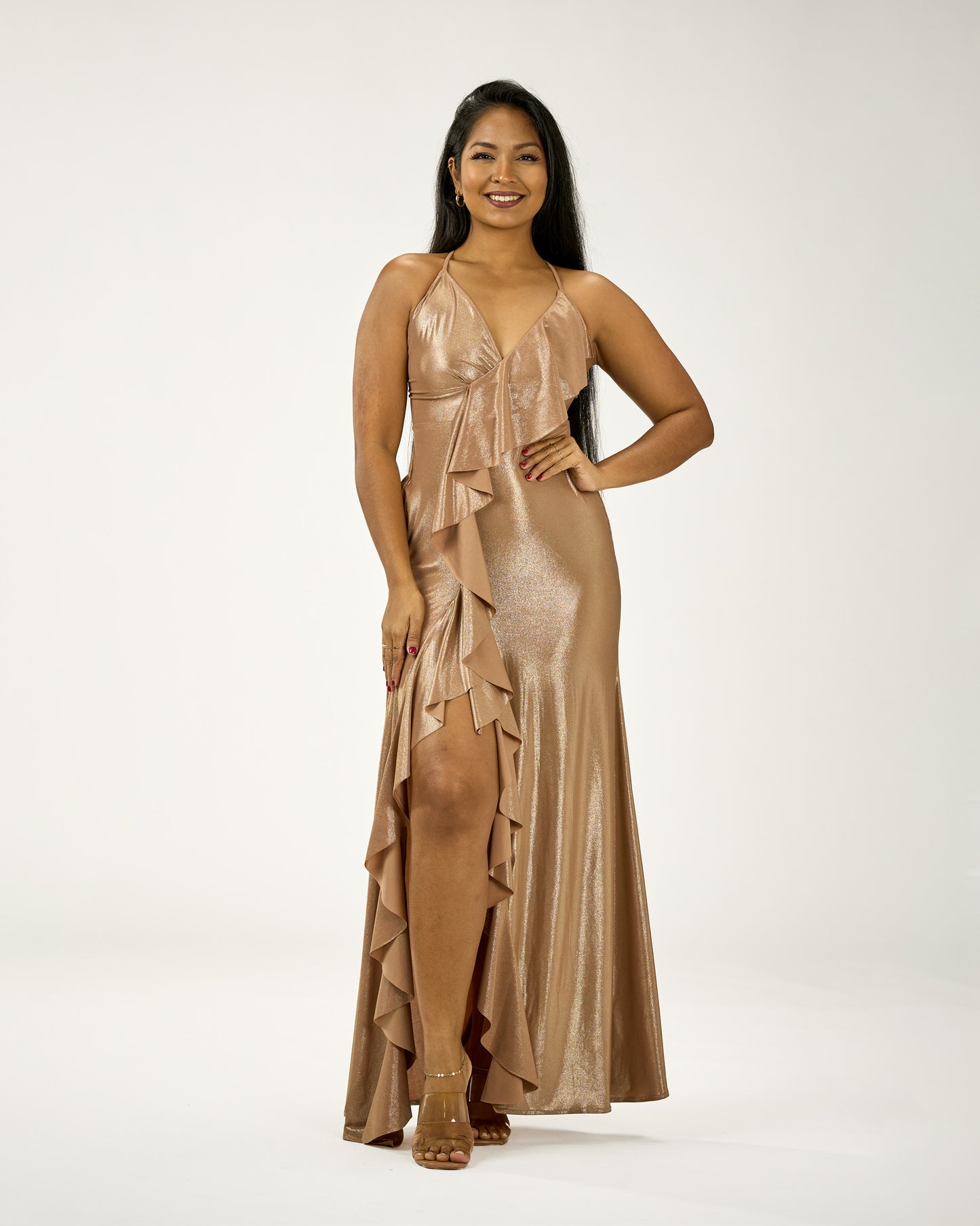 KINGSTON MAXI DRESS METALLIC