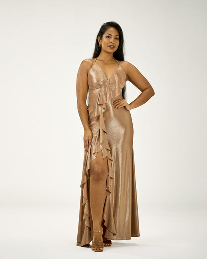 KINGSTON MAXI DRESS METALLIC