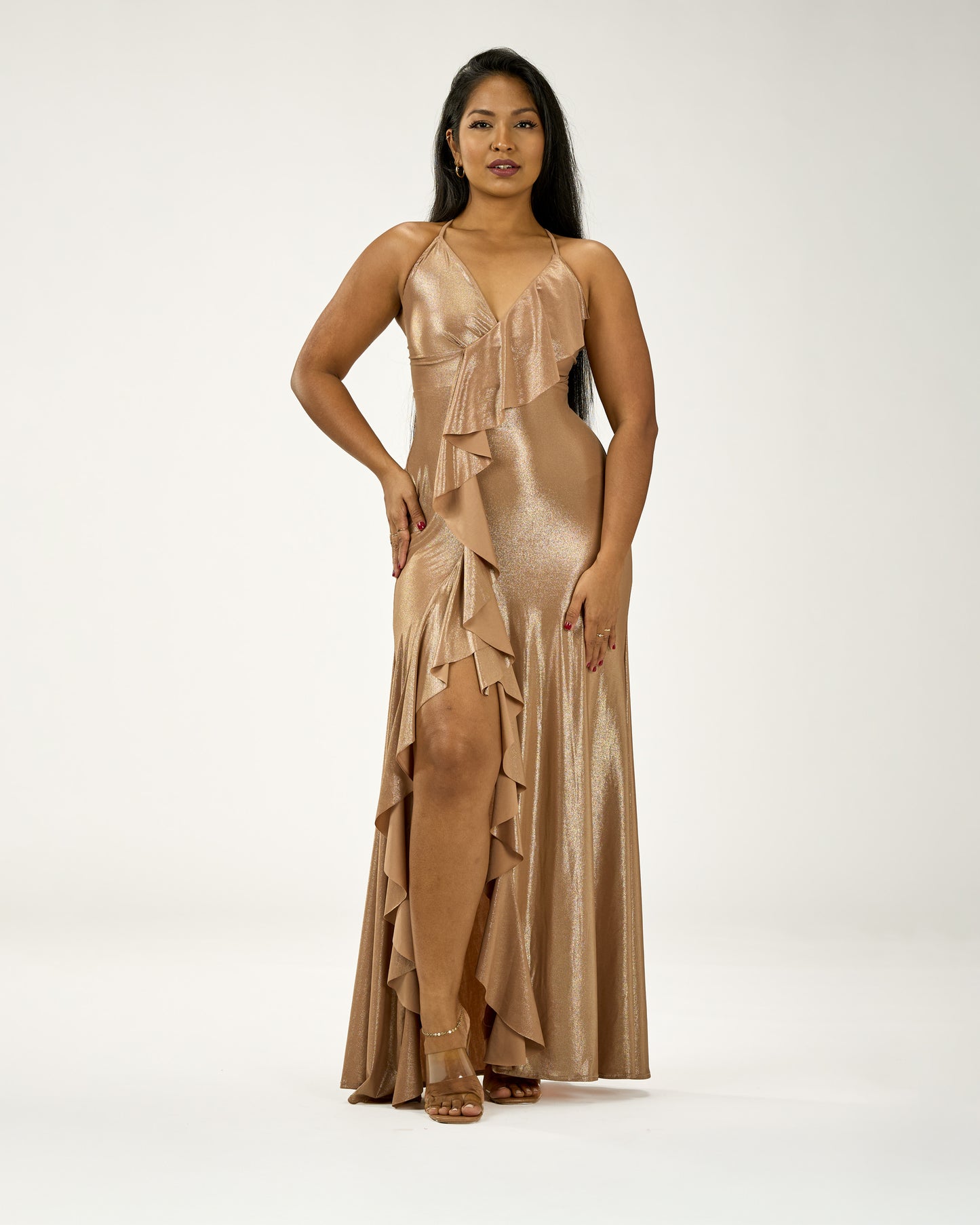 KINGSTON MAXI DRESS METALLIC