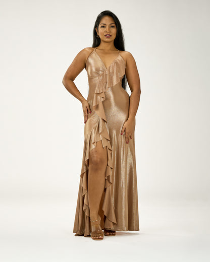 KINGSTON MAXI DRESS METALLIC