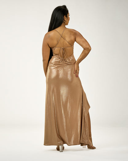 KINGSTON MAXI DRESS METALLIC