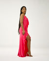 KINGSTON MAXI RUFFLES DRESS - BUBBLE GUM