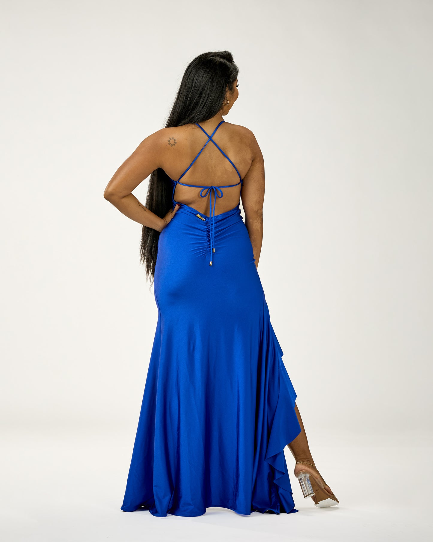KINGSTON MAXI RUFFLES DRESS - ROYAL BLUE