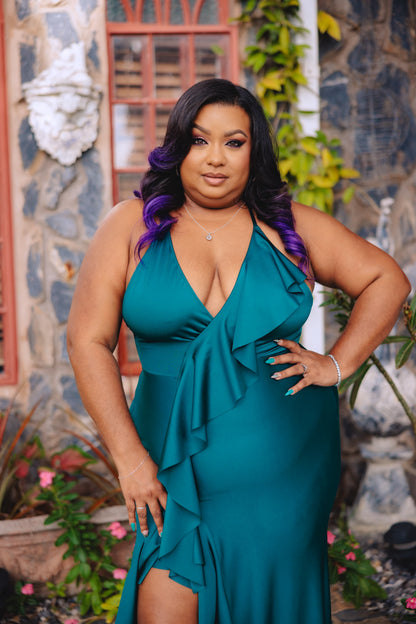 KINGSTON MAXI RUFFLES DRESS