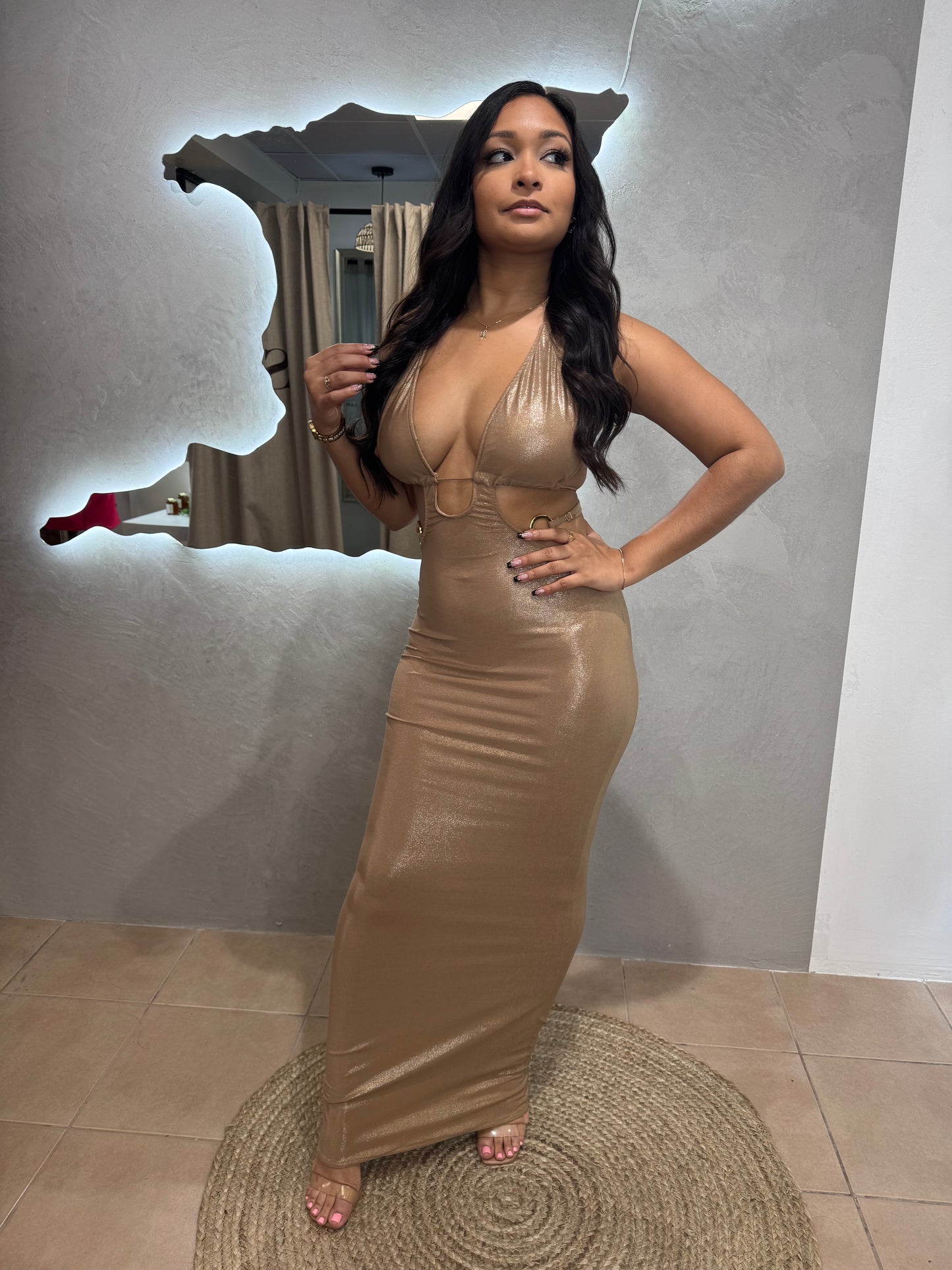 Leah Maxi Dress Metallic