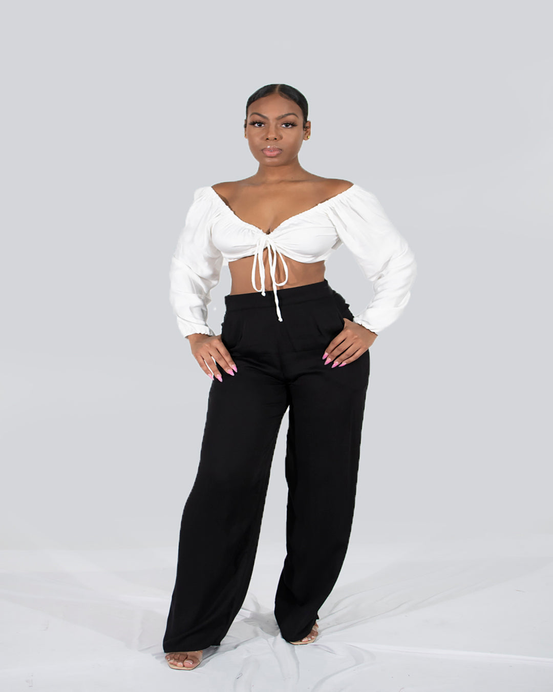 Leticia Crop Top White PU-001 X Ivana Black PU-004 1