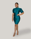 MADRID MID LEG PUFFY SLEEVES- HUNTER GREEN 1 SPU-023