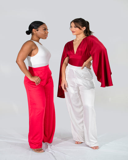 MEAGAN WHITE SPU-004 X IVANA RED PU-005 and BEATRIZ BODY DARK RED SPU-029 x IVANA WHITE PU-001