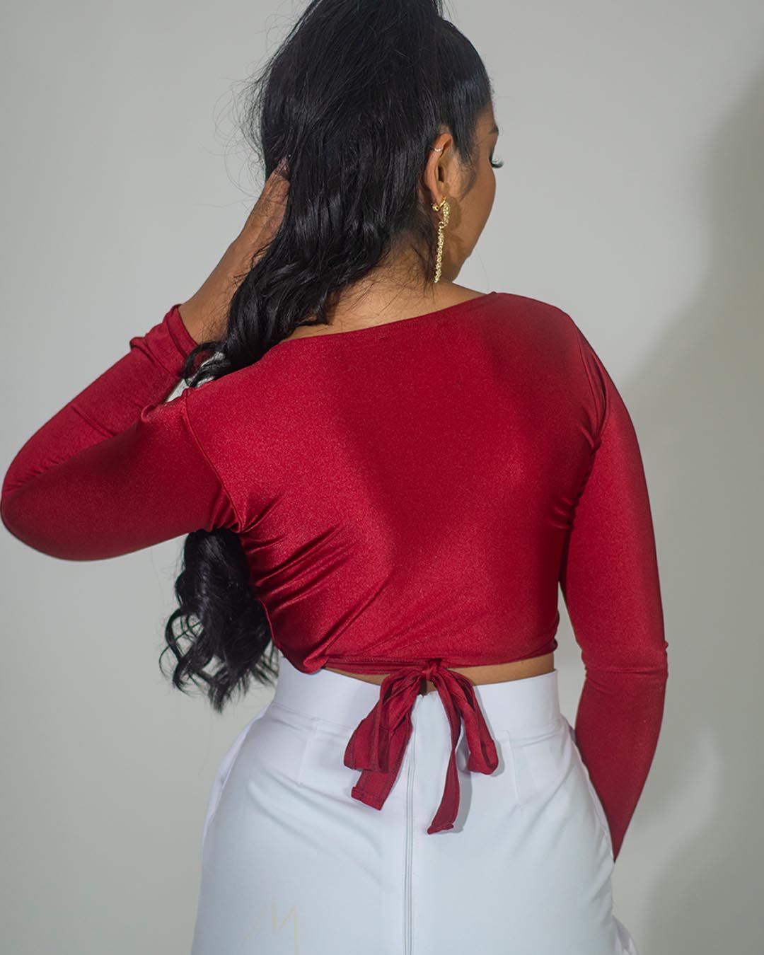 NIKITA CROP TOP LONG SLEEVE DARK RED 3