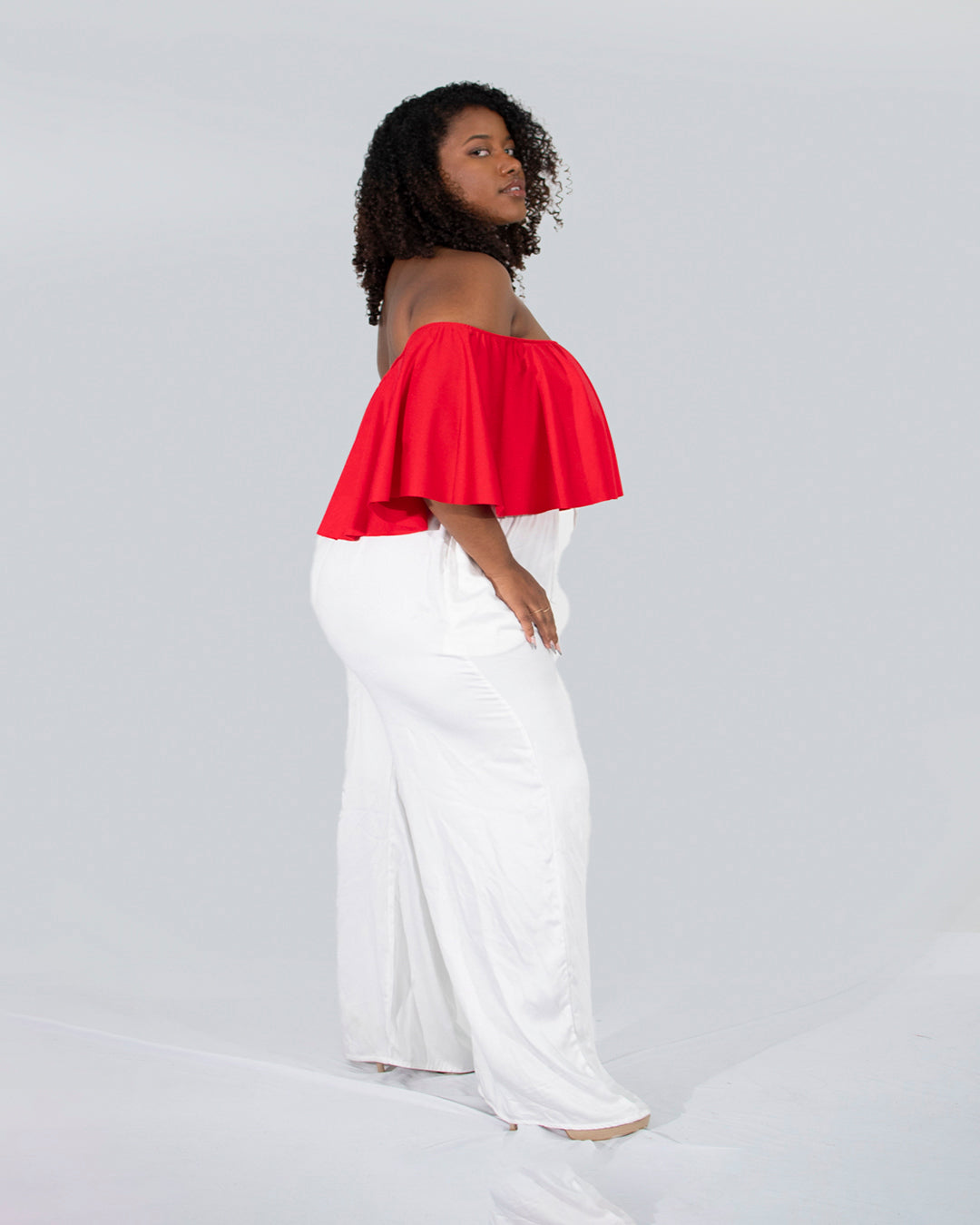 Natasha Crop Top Red Tomato SPU-015 X Bridgetown Palazzo White PU-001 1