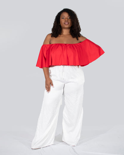 Natasha Crop Top White SPU-004 X Bridgetown Palazzo Black PU-004 1