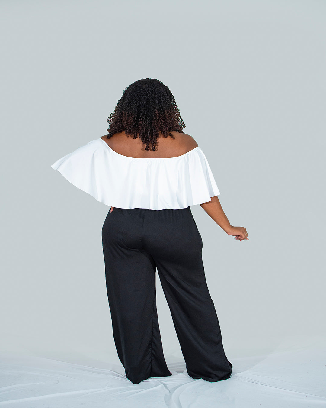 Natasha Crop Top White SPU-004 X Bridgetown Palazzo Black PU-004 3