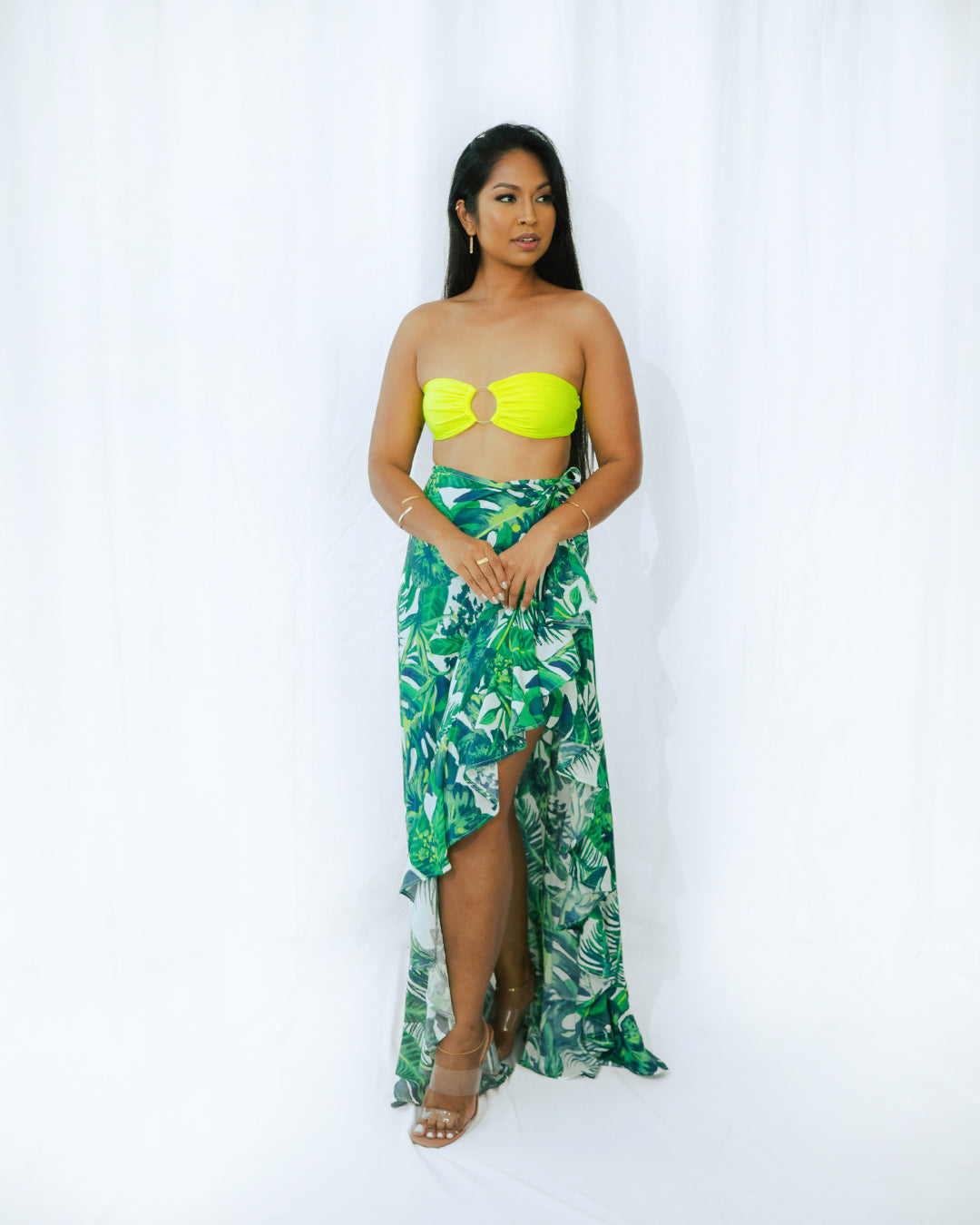 Patricia Crop Top Neon Yellow SPU-007 X Criselis Maxi Skirt PP-018 1