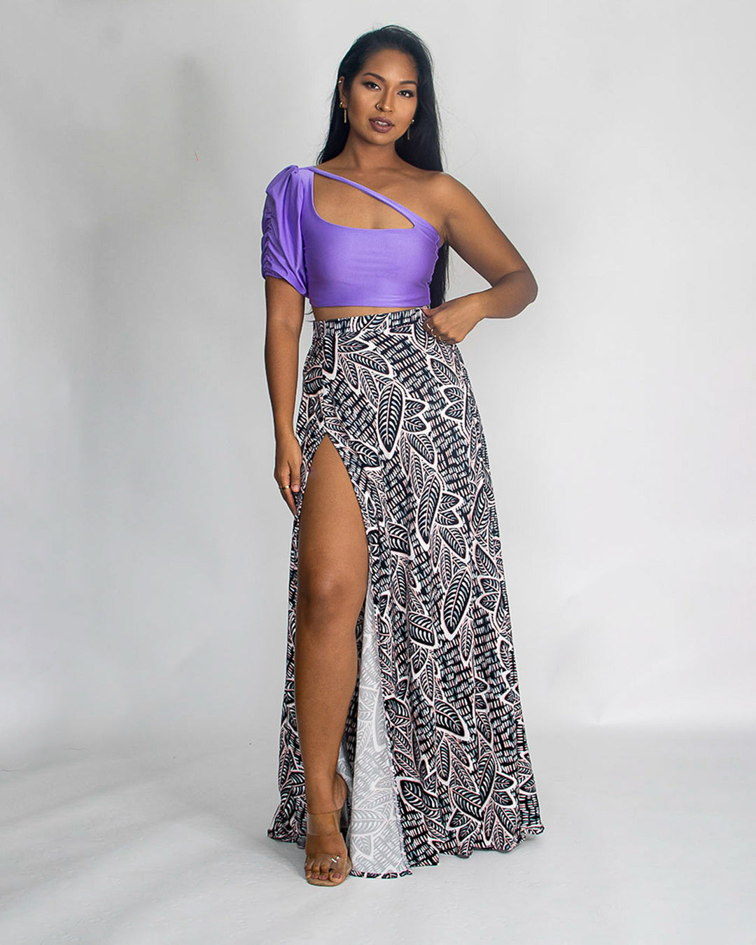 SOLANGE CROP TOP PUFFY SLEEVE SPU-031 _ ARIANNA PP-007 FRONT 1