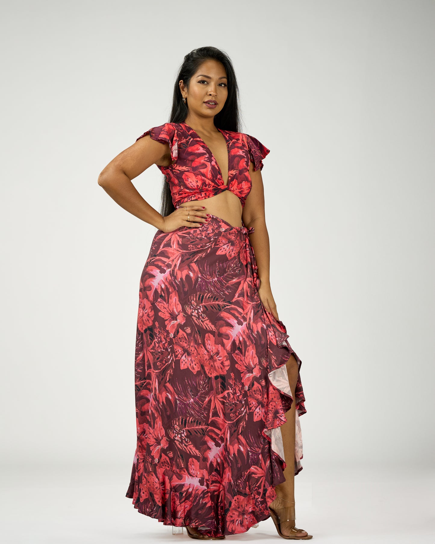 CRISELIS MAXI WRAP SKIRT
