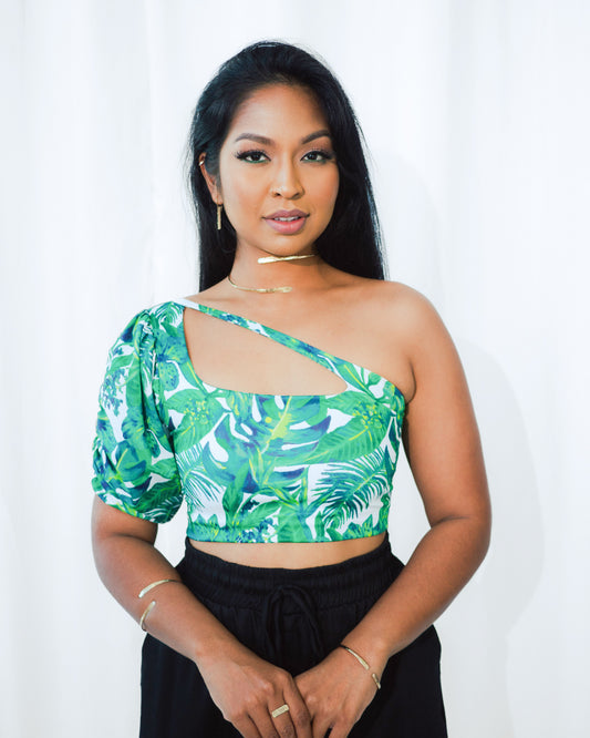 SOLANGE CROP TOP PUFFY SLEEVE