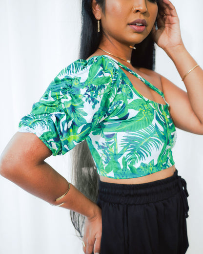 SOLANGE CROP TOP PUFFY SLEEVE