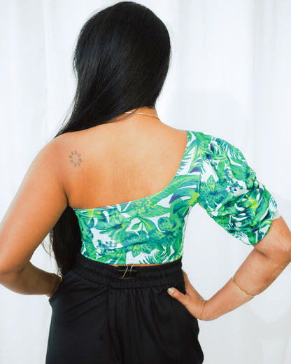 SOLANGE CROP TOP PUFFY SLEEVE