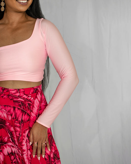 VALERA CROP TOP LONG SLEEVE BABY PINK X ARIANNA. 3